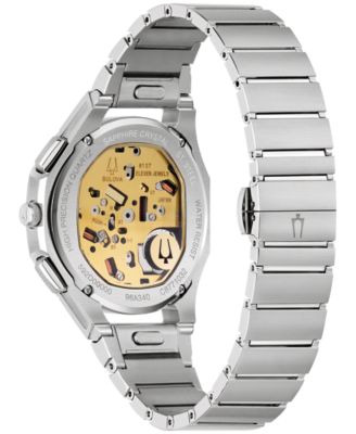 Men's Curv Progressive Sport Silver-Tone Stainless Steel Bracelet Watch 44mm