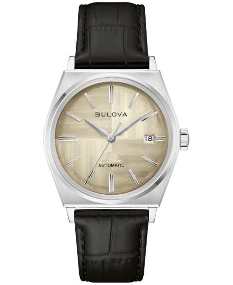 Мужские часы Bulova Frank Sinatra Nothing But The Best Black Leather Strap Watch 40mm