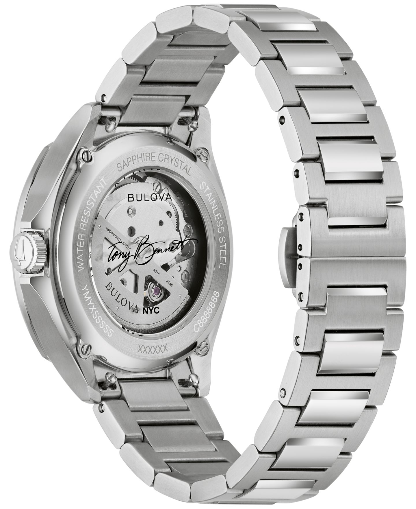 Мужские часы Bulova Tony Bennett NYC Silver-Tone Stainless Steel Bracelet Watch 32mm — фото 3