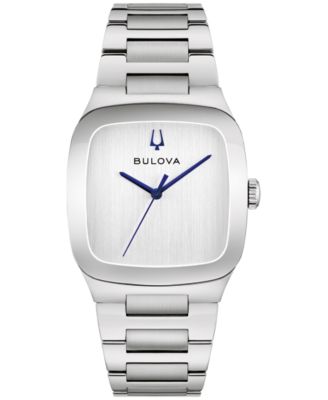 Men's Latin Grammy Modern Millennia Silver-Tone Stainless Steel Bracelet Watch 30mm