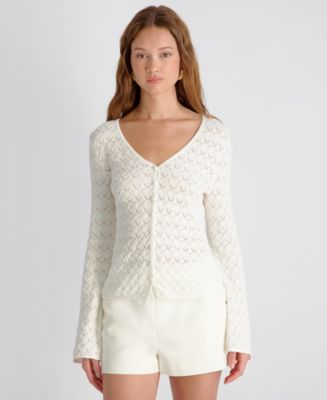 French Connection Women's Mozart Heartleaf V-Neck Crochet Top - Macy's