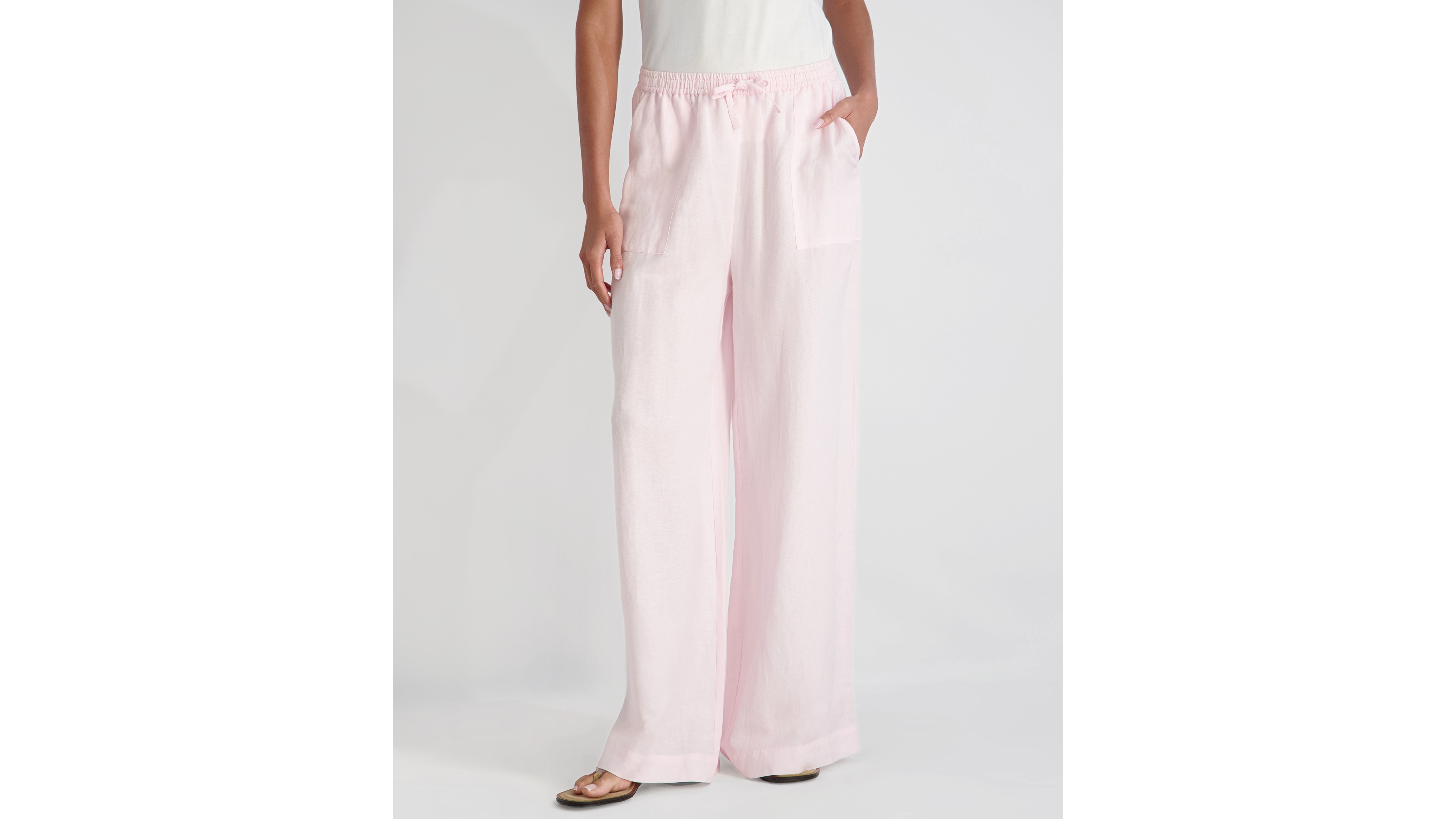 French Connection Women's Cooper Linen-Blend Wide-Leg Pants