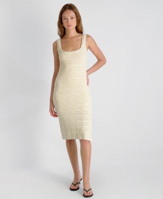 Women's Nellis Square Crochet Knit Midi Dress