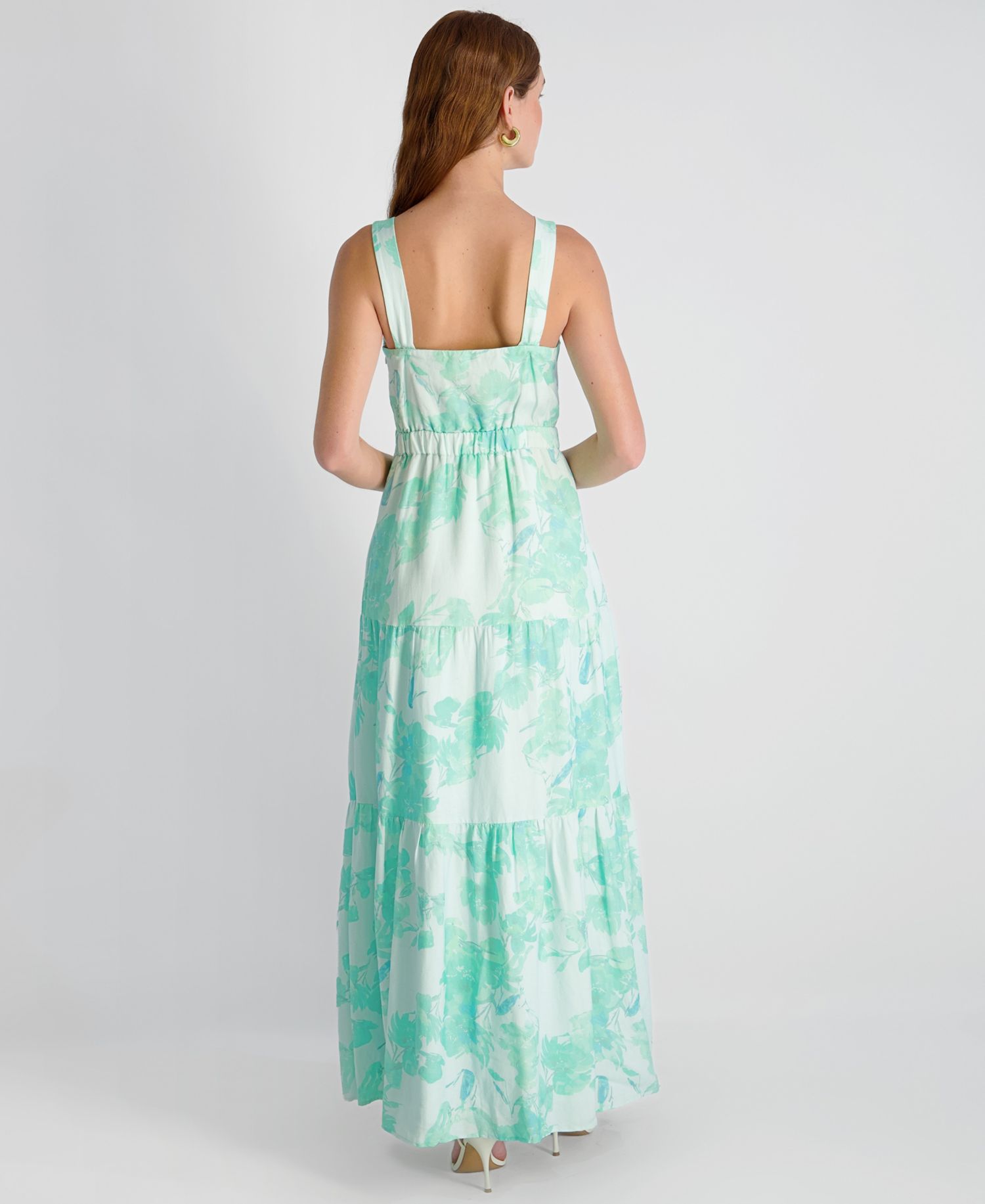 Women's Cooper Linen Sophie Fleur Square Neck Maxi Dress