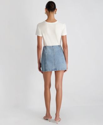 Women's 90s Denim Multi Seam Mini Skirt