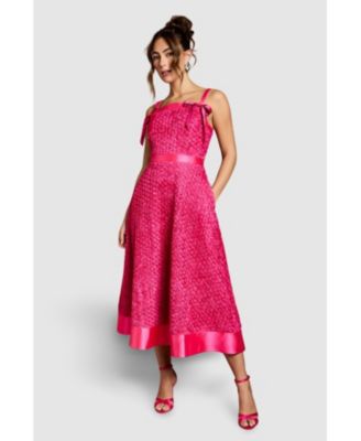 Women's 3D Flower Strappy Midi Dress