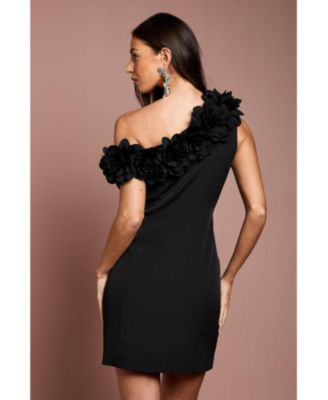 Women's 3d Floral One Shoulder Mini Dress