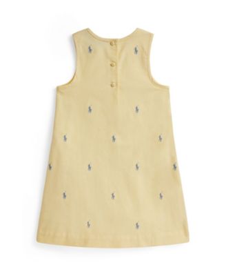 Girls' 2-6X Polo Pony Three-Button Placket Oxford Dress