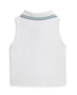 Girls' 2T-6X Stretch Mesh Half-Zip Boxy Polo Shirt