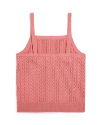 Girls' 7-16 Mini-Cable Square Neck Tank Top