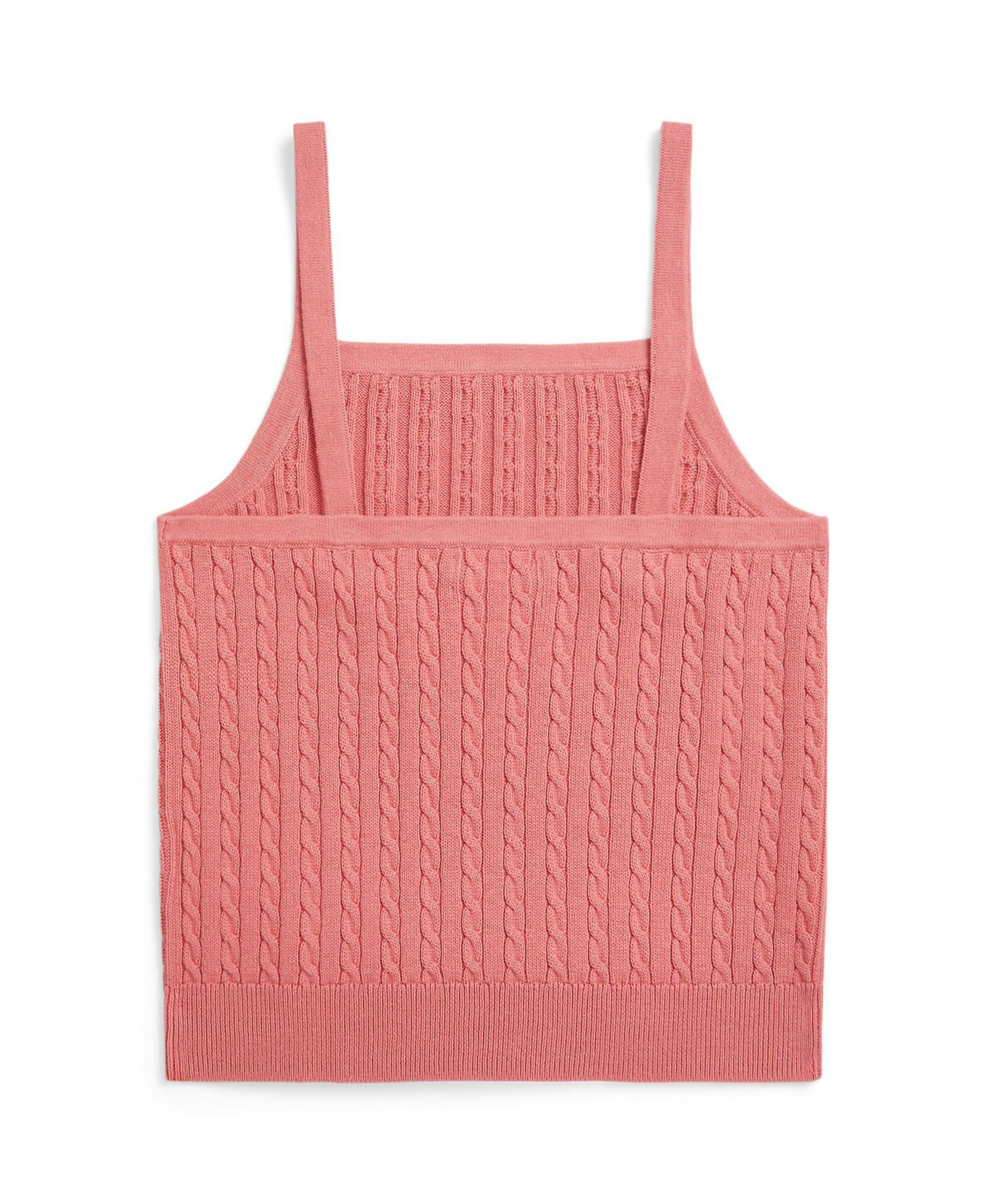 Girls' 7-16 Mini-Cable Square Neck Tank Top