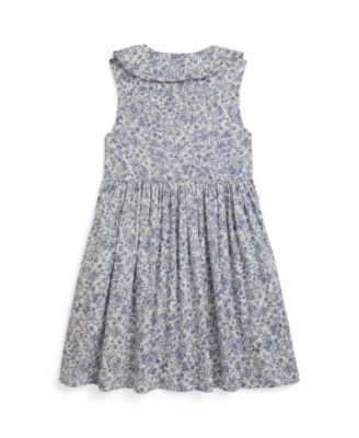 Girls' 2-6X Floral Slub Button Placket Shirtdress