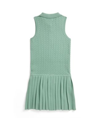 Girls' 7-16 Mini-Cable Polo Collar Dress