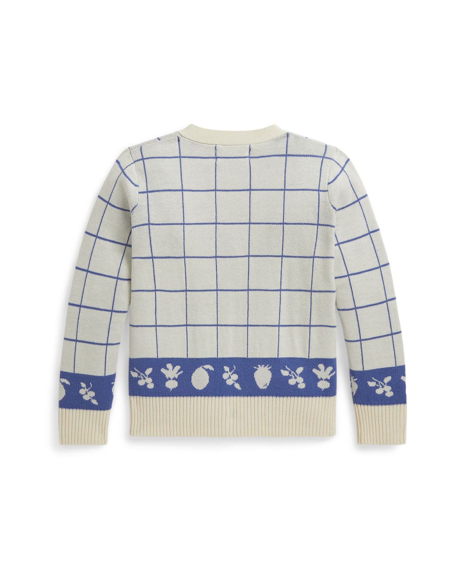 Girls' 2-6X Windowpane V-Neck Cardigan