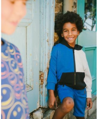 Big Boys French Terry Shorts with Cross Seams Royal Blue