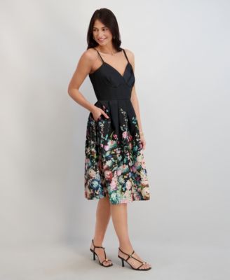 Women's Printed Sweetheart Neck Dress