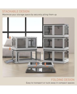 Stackable Storage Bins with Lids, Wheels, and Collapsible
