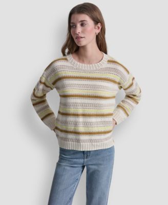 Petite Striped Crewneck Sweater