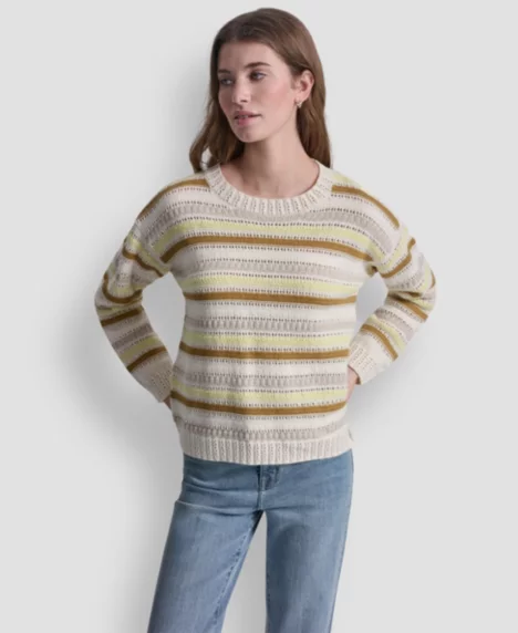 Petite Long-Sleeve Crew Neck Sweater - Oxide Combo