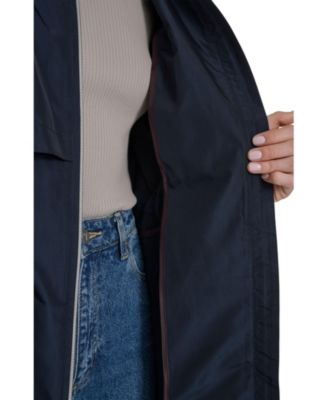 Women's Zip Up Trench Coat With Stow Away Hood