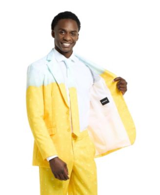 Men's Beer Suit - With Bottle Opener Tie Slim Fit - Yellow