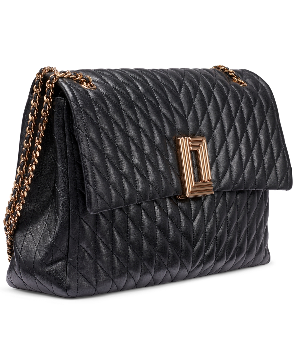 Karl Lagerfeld Paris Lafayette Large Leather Shoulder Bag