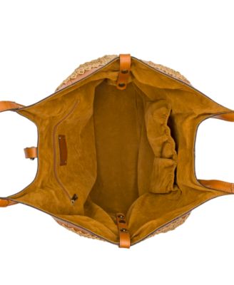 Santorini Medium Woven Straw Satchel Bag