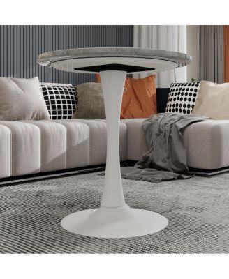 White Mid-Century Modern Marble Coffee/Dining Table (2-4 People)