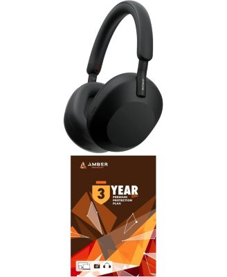 WH-1000XM5-BLACK Wireless Over-Ear Noise Canceling Headphones - Black with 3 Year Amber Protection Plan (2022)