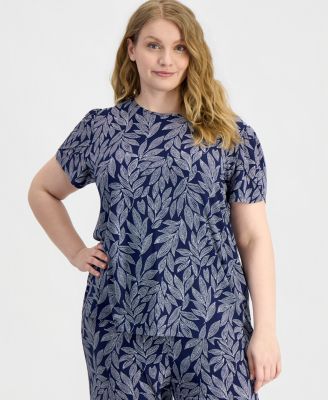 Plus Size Tulip-Sleeve Knit Top