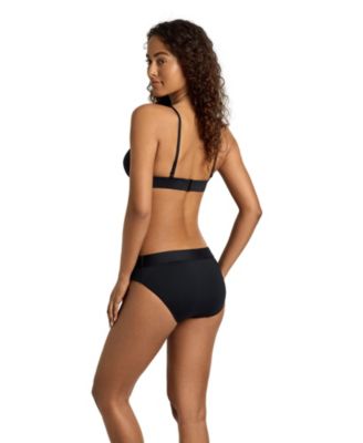 Women's Solid Black Classic Band Swim Hipster