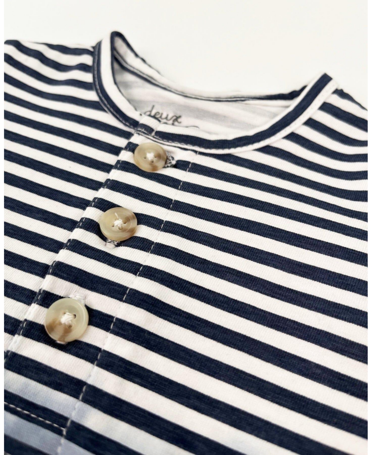 Deux par Baby Boys Cotton Romper Blue Gradient Stripes