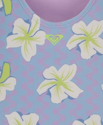 Girls' 8-16 Top & Zigzag Pattern One-Piece Swimsuit, 2-Piece Set