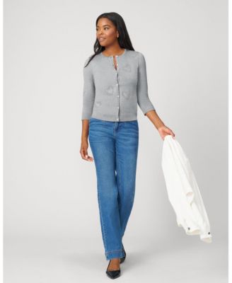 Women's Textured Heart Knit Cardigan