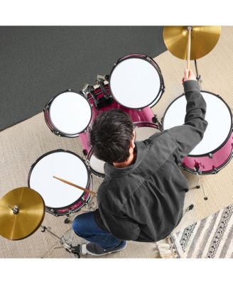 5-Piece Beginner Drum Set w/ Snare, Bass, Toms, Cymbal, Hi-Hat, Sticks, Drum Pedal