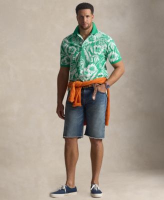 Men's Big & Tall Short-Sleeve Tropical Print Polo Shirt