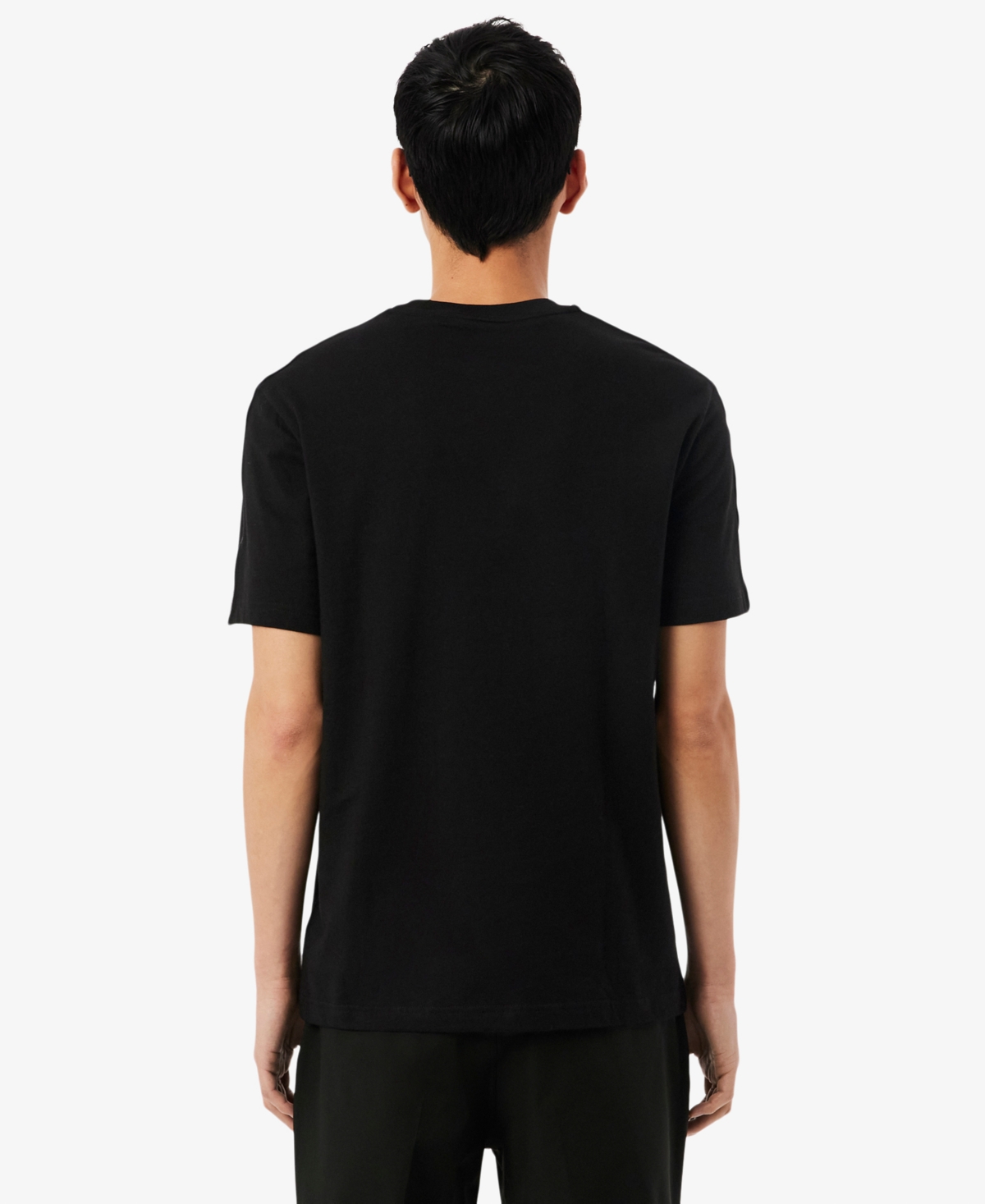 Lacoste Men's Crewneck Branded Stripe Band T-Shirt