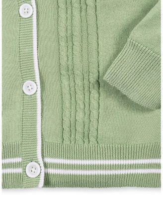 Toddler Boys' Organic Cable Cardigan Sweater with Tipping