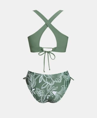 Women's Wide Strap Crisscross Tie Side Bikini Set