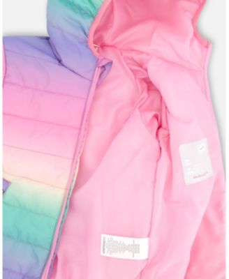 Toddler Girls Quilted Mid-Season Jacket Multicolor Gradient