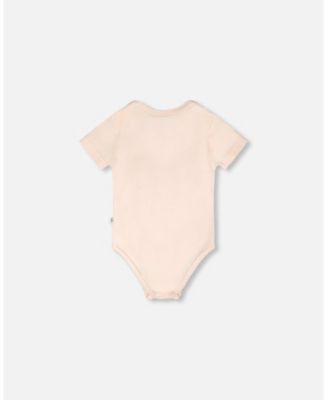 Baby Girls Evolutive Cotton Jersey Onesie Peach