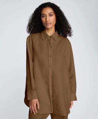 Women's Long-Sleeve Button-Front Top