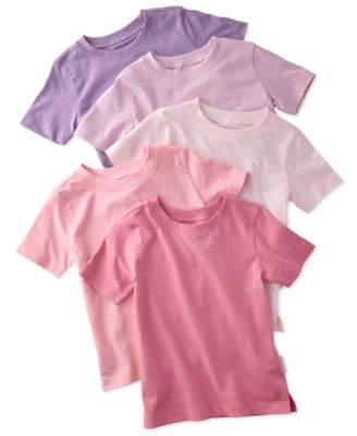 Baby Boys' or Baby Girls' Round Neck Short-Sleeve T-Shirt, 5-Pack