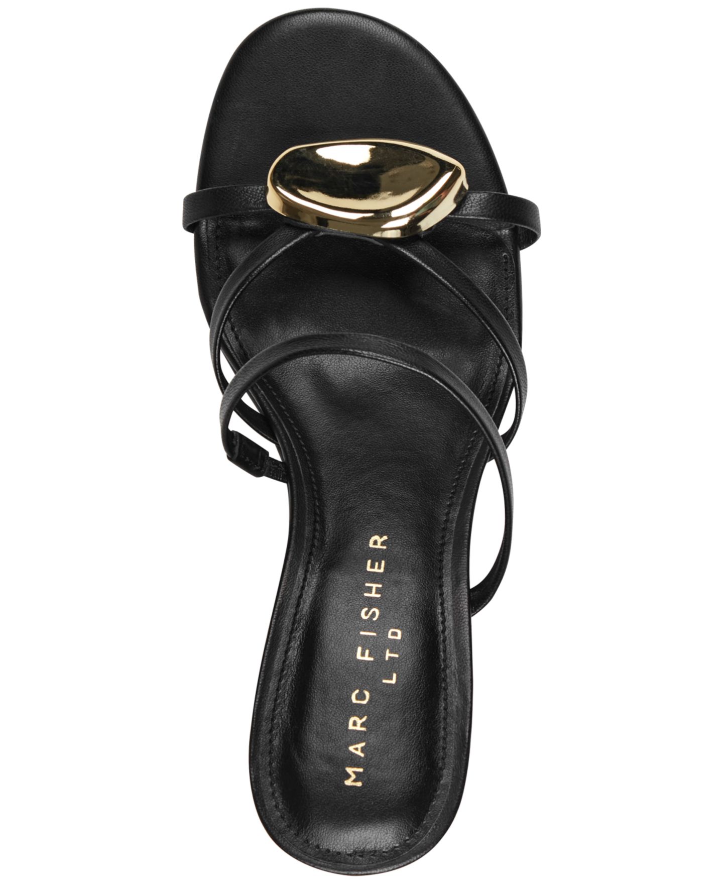 Женские сандалии Marc Fisher LTD Natesa Ornamented Strappy Leather Dress Sandals, цвет: Чёрный кожаный — фото 4