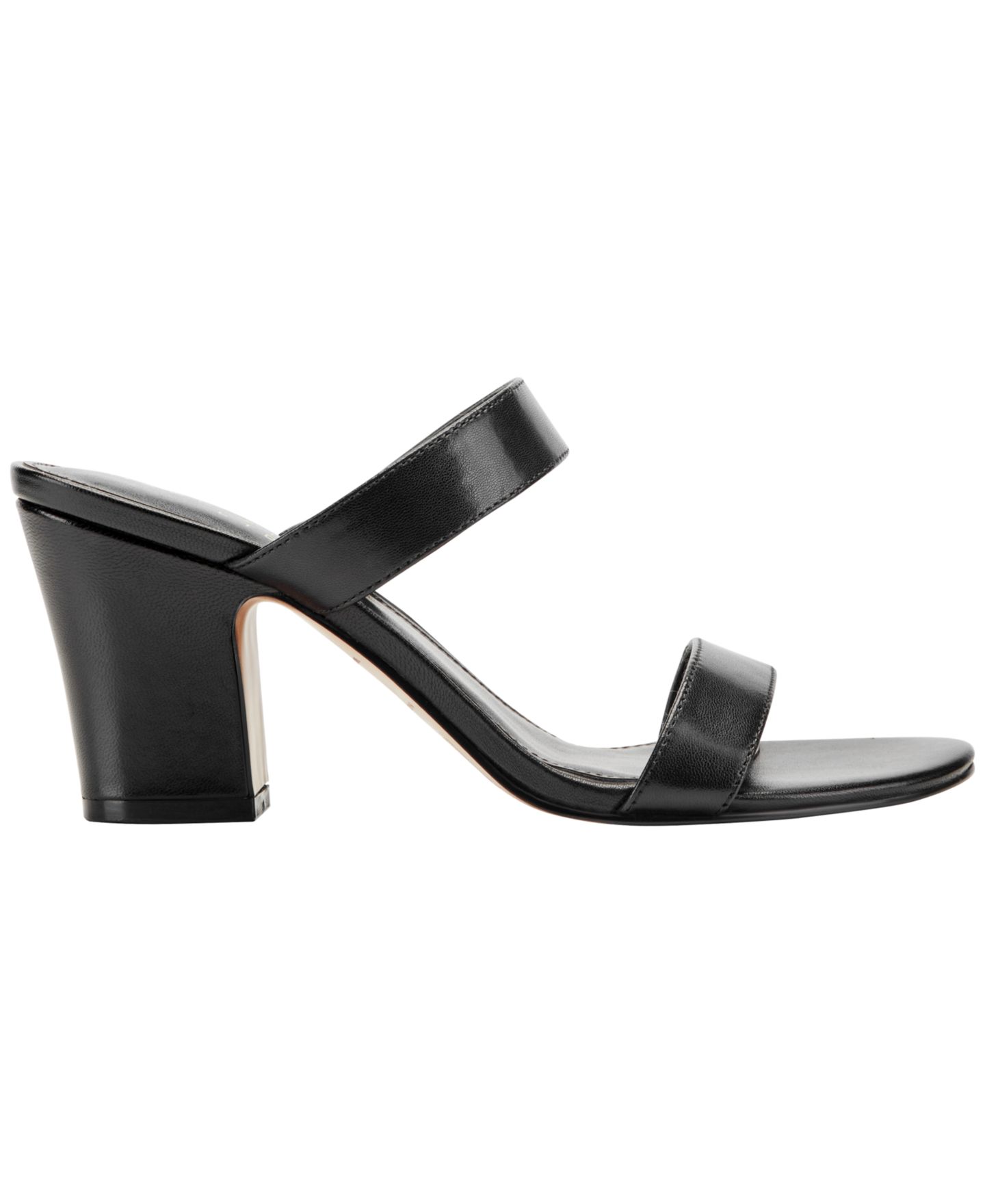 Женские сандалии Marc Fisher LTD Jessey Leather Slip-On Block Heel Dress Sandals, цвет: Чёрный кожаный — фото 2