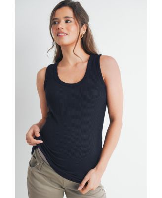 Maternity Ribbed Scoop Neck Tank Top