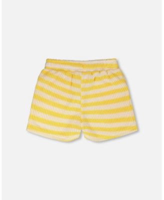 Toddler Girls Striped Shorts Yellow and White