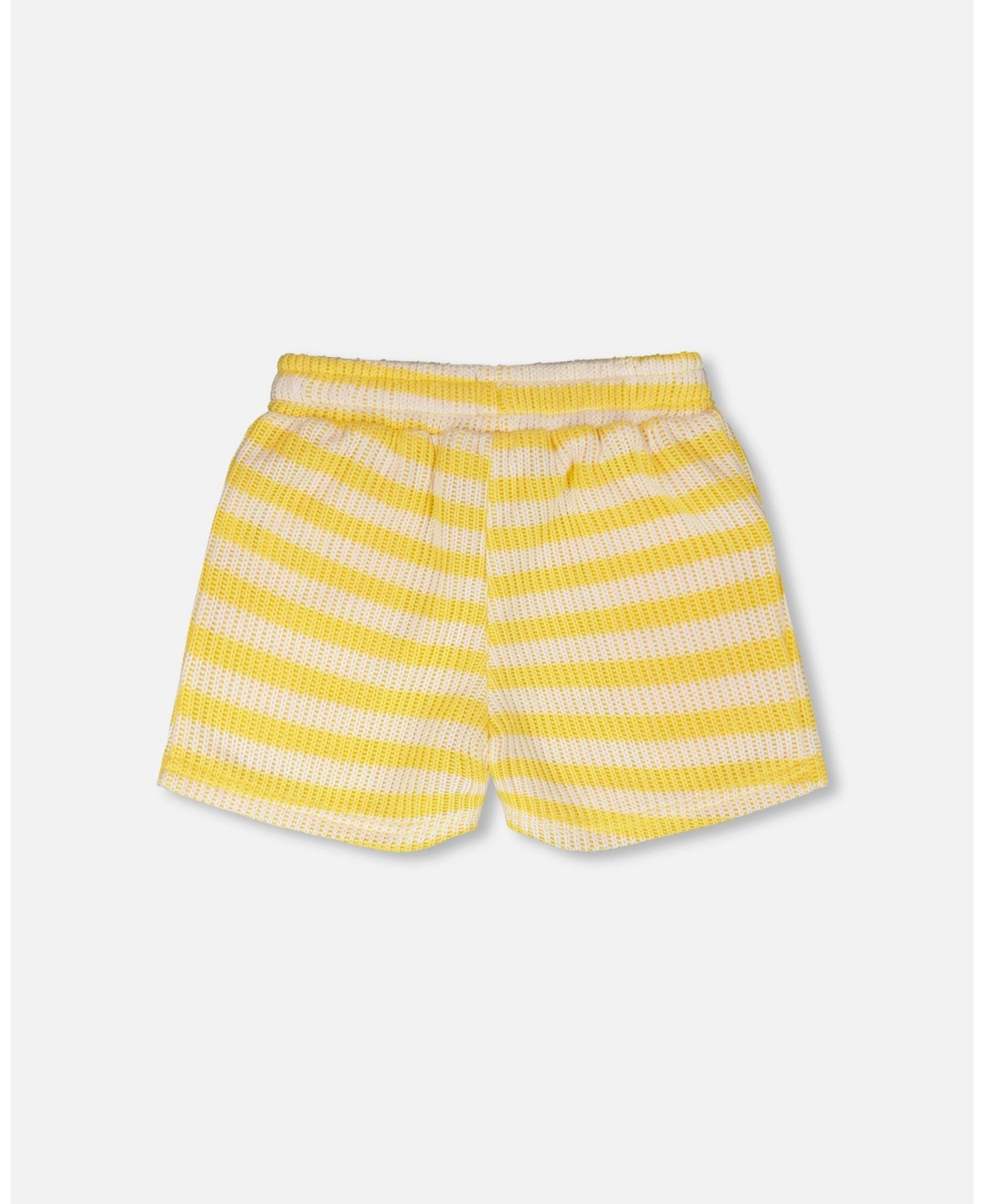 Deux par Deux Toddler Girls Striped Shorts Yellow and White