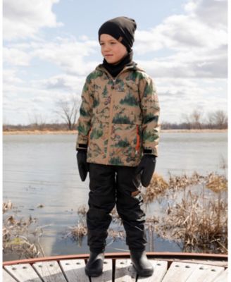 Toddler Boys 3-in-1 Two-Piece Mid-Season Outerwear Set Brown Motocross Print
