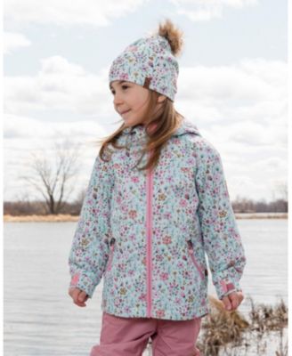 Big Girls Mid-Season Jacket Mini Flower Print